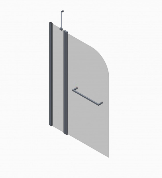 Шторки скляні на ванну Koer SR BS04-95x140-TR-07 прозоре скло 6мм, графіт (KR5404)