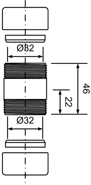 Соединение 32х32 мм 32G-CB