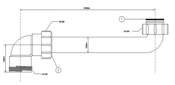 Удлинитель до сифона для умывальника 1 1/4х32 HC13-32