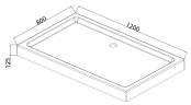 Душовий піддон з сифоном Mixxus HARD ST01-120x80x13 діаметр зливу 52 мм (MI6919)