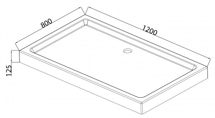 Душовий піддон з сифоном Mixxus HARD ST01-120x80x13 діаметр зливу 52 мм (MI6919)