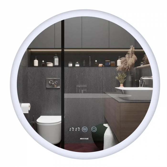 Дзеркало Mixxus PLAIN MC10-60 з Led Touch, Anti-fog, димером, регулятором яскравості, годинником (MI6013)