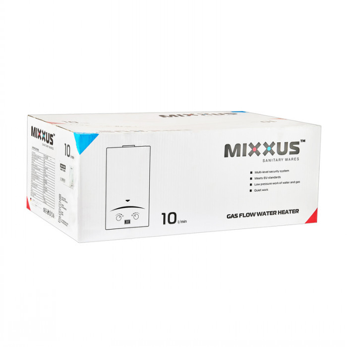 Газова колонка MIXXUS GWH-0510 BASIC GLASS димохідна 10 л/хв (панель зі скла з малюнком) (WH0026)