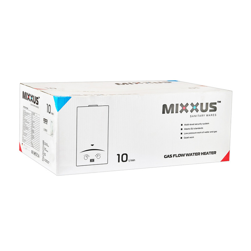 Газова колонка MIXXUS GWH-0510 BASIC GLASS димохідна 10 л/хв (панель зі скла з малюнком) (WH0026)