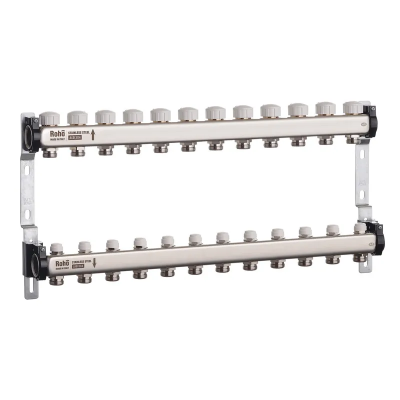 Колектор з термостатичними та запірними клапанами Roho R805-12 - 1&quot;х 12 вих. (RO0066)