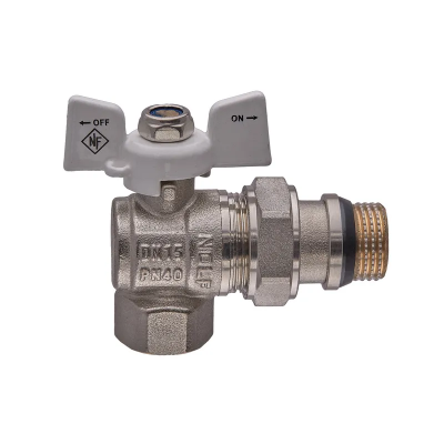 Кран кульовий з американкою Nolf classic NFC.983-06-1/2&quot; FM ГШМ WHITE кутовий &quot;антипротікання&quot; (NF3162)