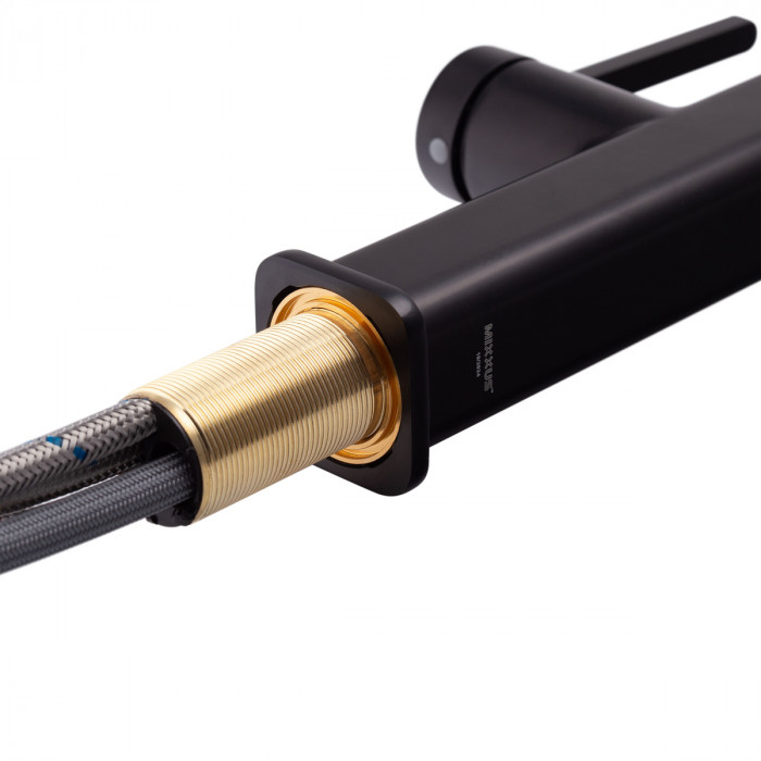 Змішувач для кухні з висувним виливом Mixxus Premium HAMMER 014 BLACK (MI6954)