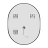 Дзеркало MIXXUS PREMIUM ELLIPSE MV05-90x70-REVERSE з LED Touch, Anti-fog, димером (3-6,5kK) (MP6644)