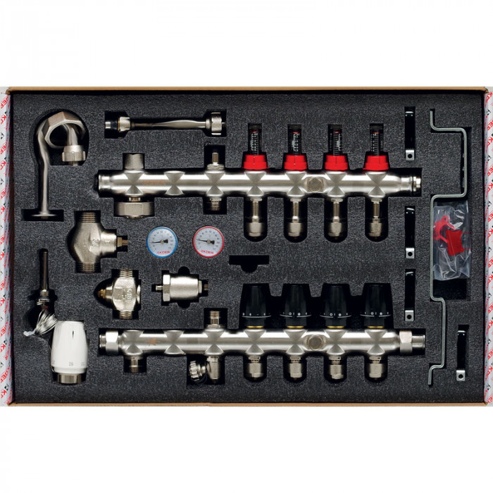 Колектор з вбудованим зміш. вузлом Koer KR.S1011-4 1 "х4 SUS304 і євроконус 3/4-16 (KR2927)