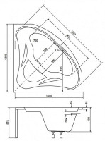 Ванна акриловая MIA 130x130 (соло) без ног