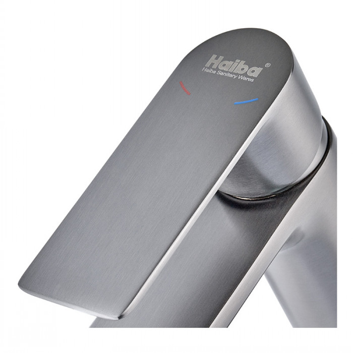 Змішувач для умивальника Haiba Alex 001 Graphite (HB3992)