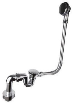 Сифон в ванну &quot;клик-клак&quot; декорирован снаружи: хром BRASSTRAP-50-CB 11/2х40/50 мм + колено P-CPB-4050KIT