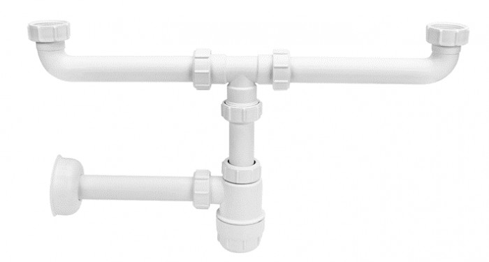 Сифон для умивальника без зливу подвійний (5/4х32) HC2+PIPE