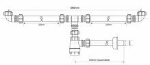 Сифон для умивальника без зливу подвійний (5/4х32) HC2+PIPE