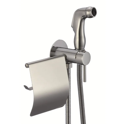 Змішувач для гігієнічного душу Zerix FTR-333-B з лійкою та паперотримачем (ZX5840)