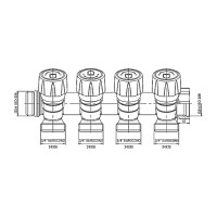 Колектор для теплої підлоги на 4 вих. Roho R809-04 - 3/4"x3/4" EK (RO0251)