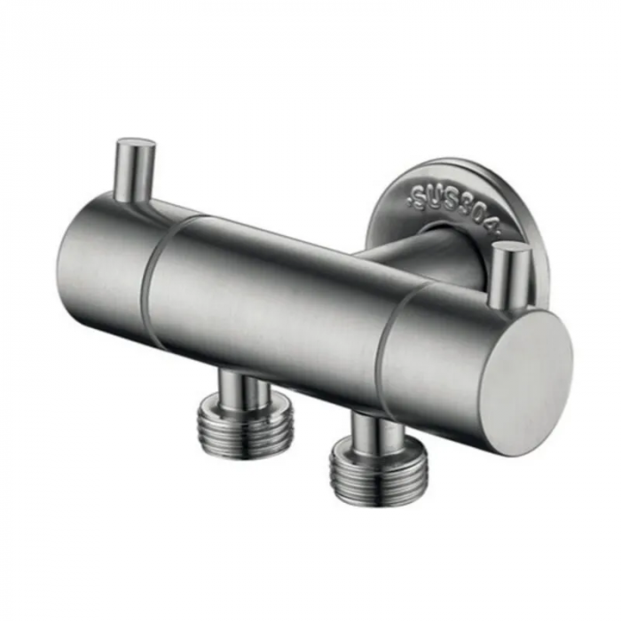 Кран для підключення сантехприладів Zerix VAL-13-1/2x1/2x1/2 з нерж. сталі SUS304 (ZX5971)