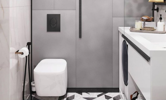 Панель змиву пластикова Koer KT-0606-05 157x198x3mm, кнопка закруглена (KR5343)