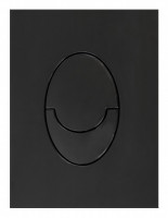Панель змиву Koer KT-0606-05 157x198x10mm пластикова, кнопка закруглена (колір чорний матовий) (KR5343)