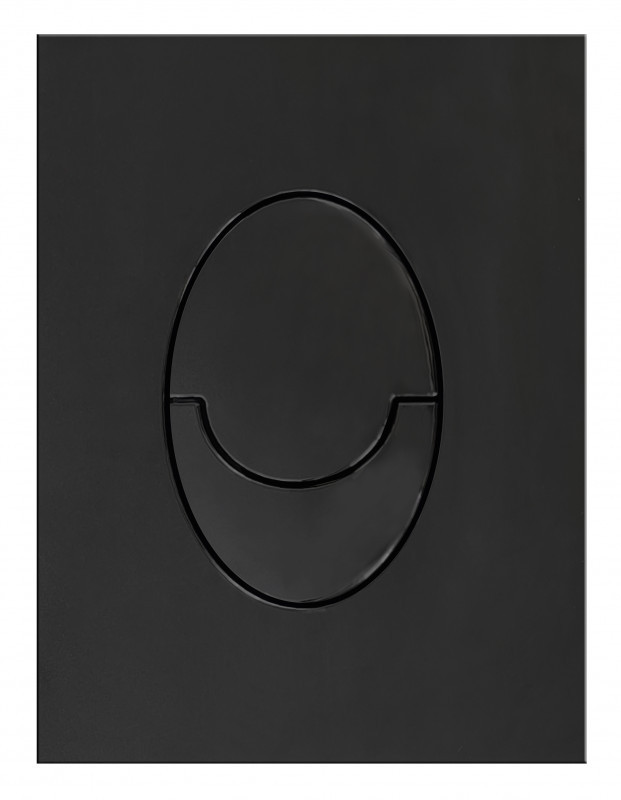 Панель змиву Koer KT-0606-05 157x198x10mm пластикова, кнопка закруглена (колір чорний матовий) (KR5343)