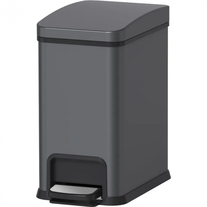 Відро для сміття з плавним закриттям прямокутне Koer TC-010108-07 8 л колір графіт (KR5591)