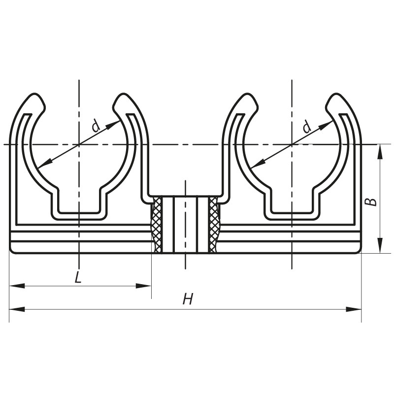Подвійне кріплення для PPR труби 25 KOER K0081.PRO (KP0097)