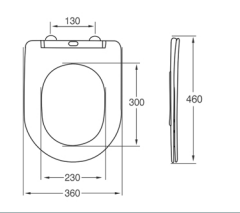 Сидіння-кришка для унітазу Mixxus SEAT COVER BEVEL-2004 560х363х30mm, з мікроліфтом (MI6730)