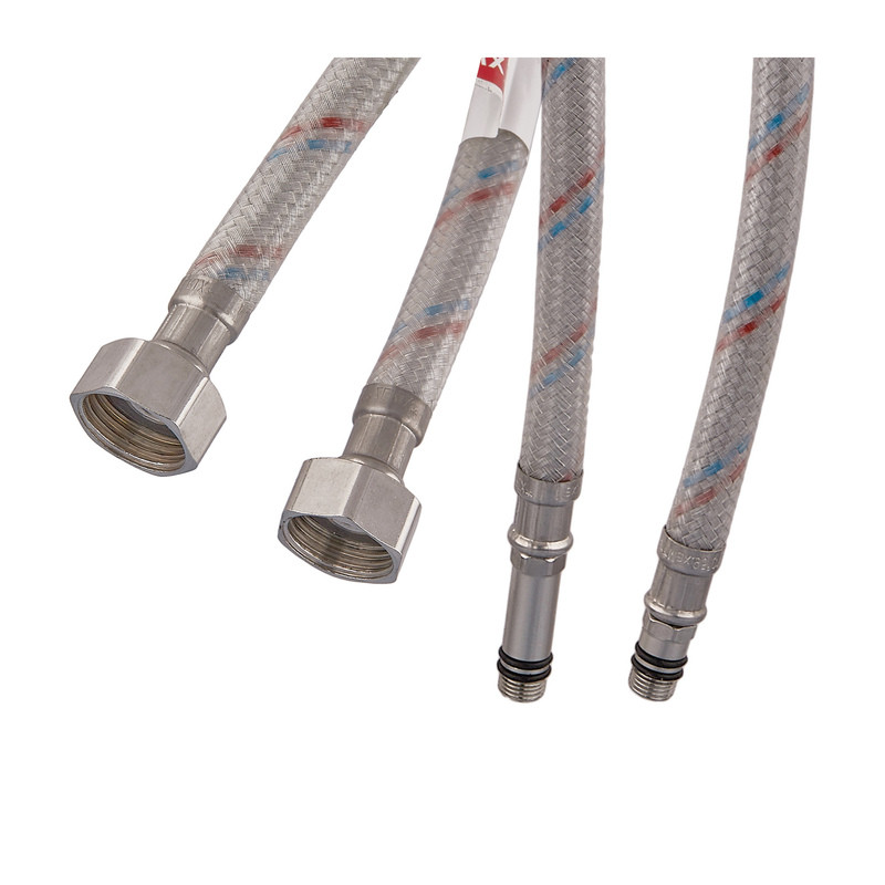 Гнучкі шланги для змішувача гайка 1/2'' - Штуцер M10 (60 см) 2 шт (силик. оболонка) Zerix (ZX3030)