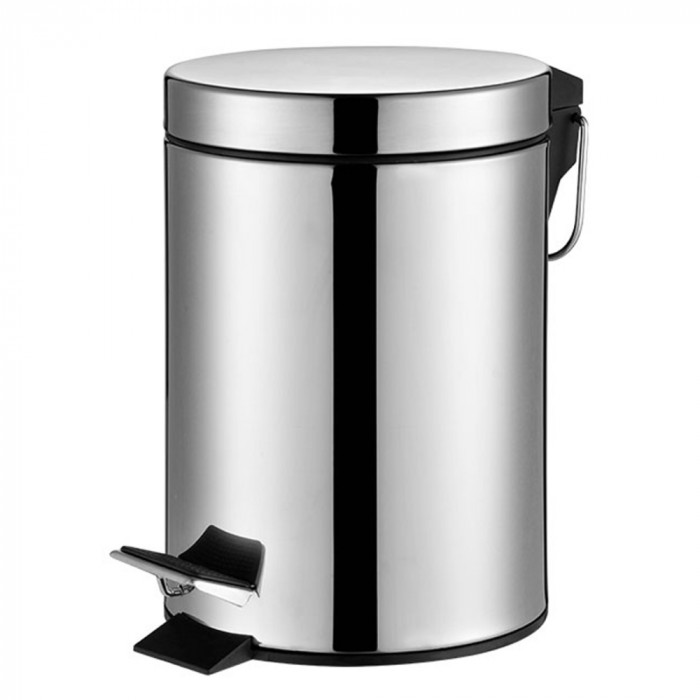 Відро для сміття кругле Zerix Solo-TC0103 SS Color 3 л колір нержавійка (ZX5895)