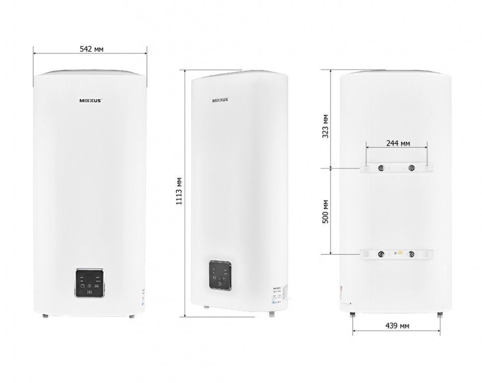 Водонагрівач "Плоский" MIXXUS EWH-10080 FLAT DRY накопичувальний 80 л, сухий тен 2 kW (WH0598)