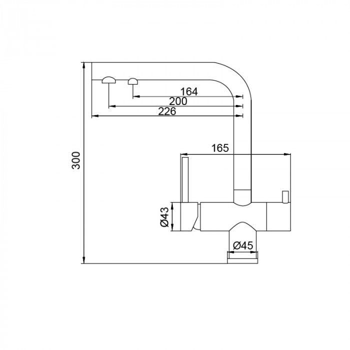 Змішувач для кухні з виходом для питної води KOER KB-72001-05 (KR3392)