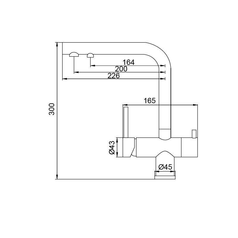 Змішувач для кухні з виходом для питної води KOER KB-72001-05 (KR3392)