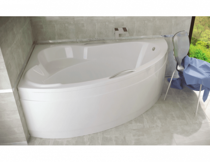 Ванна акрилова ADA 160х100 ліва: без обудови і ніг / з отворами під ручки