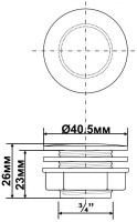 Заглушка для кухонної мийки  40*3/4*23мм TAPSTOP23-WH