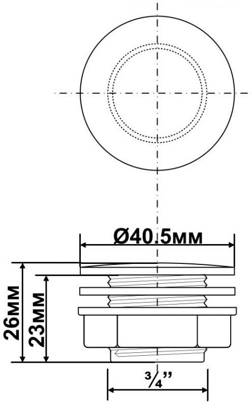 Заглушка для кухонної мийки  40*3/4*23мм TAPSTOP23-WH