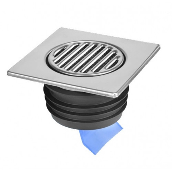 Решітка з нержавіючої сталі для підлоги 150*150 із силіконовою мембраною, ø110 (MRFGC3SSV-110)