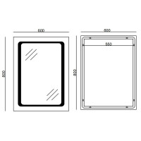 Дзеркало MIXXUS TWEE MR09-80x60-REVERSE з LED Touch, Anti-fog, димером, рег. яскравості (MI6660)