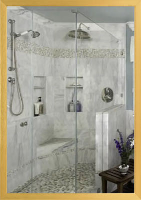 Дзеркало настінне Zerix FONTE MRZ09-70x85-Reverse GOLD прямокутне в золотій рамі (ZX5639)