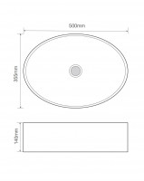 Раковина накладна MIXXUS PREMIUM BEVEL-0106 500х355х140mm (MP6546)