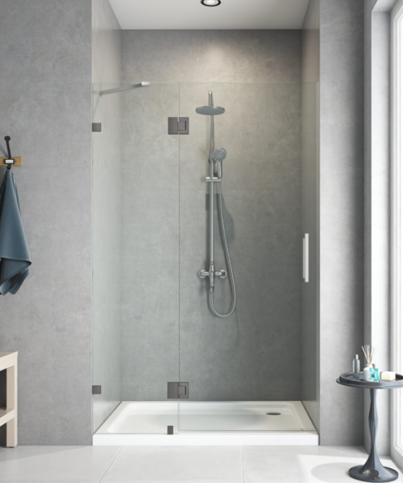 Двері в нішу Koer SR SD04-120x200-TR-07 прозоре скло Easy Clean 10мм, графіт (KR5388)