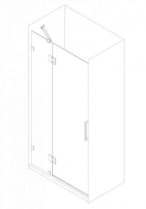 Двері в нішу Koer SR SD04-120x200-TR-07 прозоре скло Easy Clean 10мм, графіт (KR5388)