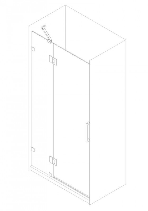 Двері в нішу Koer SR SD04-120x200-TR-07 прозоре скло Easy Clean 10мм, графіт (KR5388)