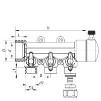 Розподільний колектор опалення 3-way з фітингом (40x20) PPR Koer K0191.PRO (KP2556)