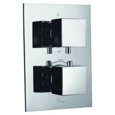 Змішувач для душу JAQUAR Kubix вбудований, термостатичний, з прихованою частиною, на 3 положення 150x200 мм, хром KUB-CHR-35693