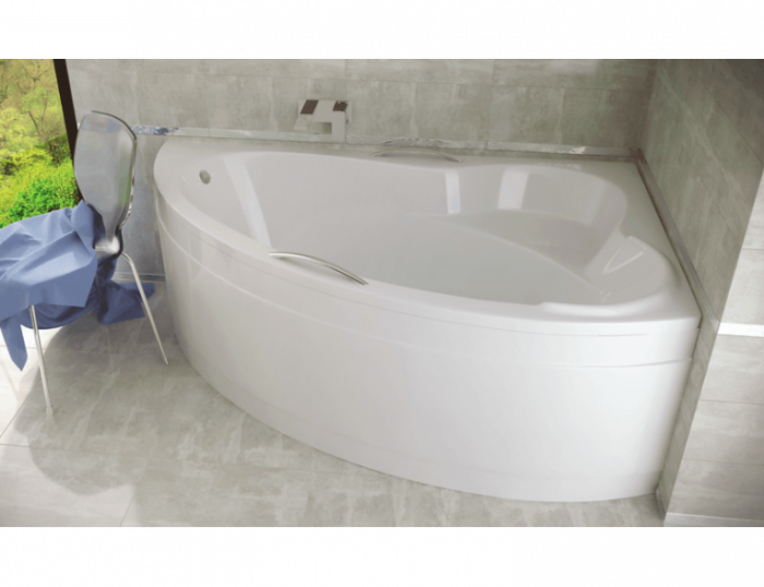 Ванна акрилова ADA 160х100 права: без обудови і ніг / БЕЗ отворів під ручки