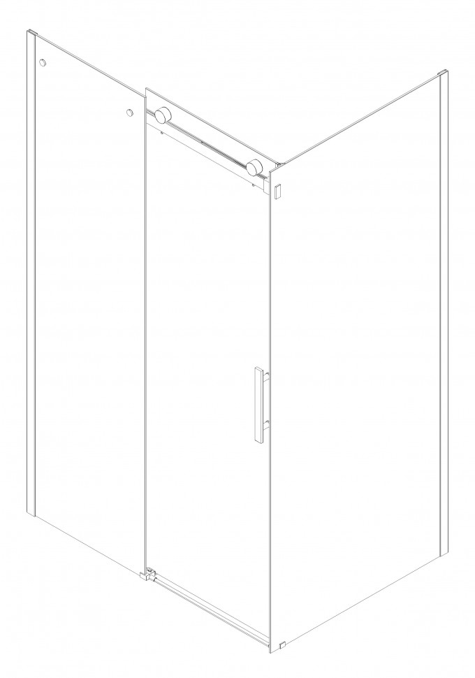 Бічна стінка до кабіни Koer SR SW01-90x200-TR-01 прозоре скло Easy Clean 8мм, хром (KR5381)