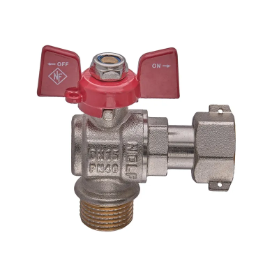 Кран кульовий Nolf classic NFC.841-06-1/2&quot;FM ГШМ з накидною гайкою кутовий, ручка &quot;метелик&quot; червона (NF3158)