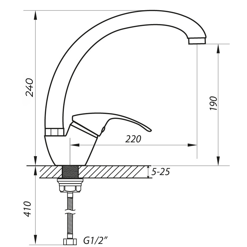 Змішувач для кухні Zerix YUB 181 чорний (ZX2793)