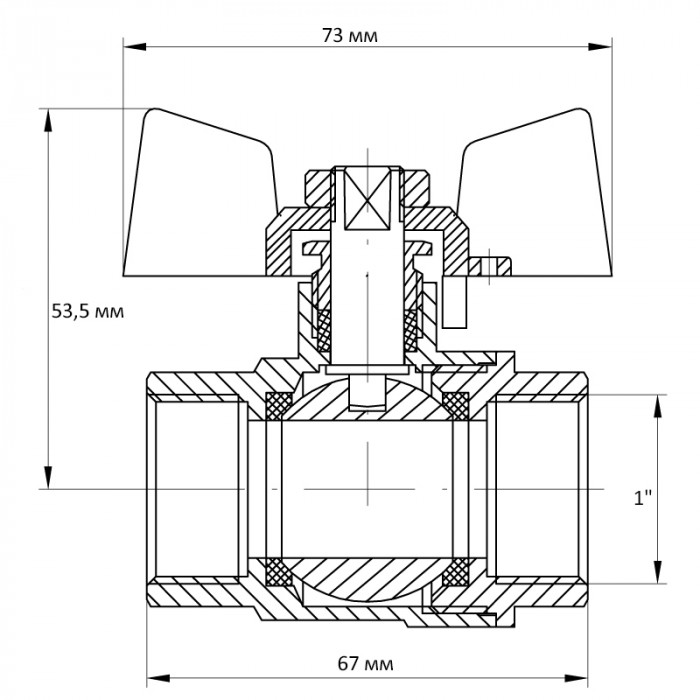 Кран кульовий Koer 1" ГГМ (KR.217) (KR0025)