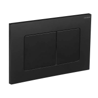 Панель змиву Koer KT-0602-05 240x160x10mm пластикова, кнопка квадратна (колір чорний матовий) (KR5181)